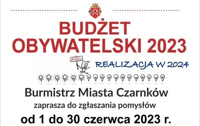 Zdjęcie do Od 1 czerwca 2023 r. startuje kolejna, V edycja Budżetu Obywatelskiego Miasta Czarnk&oacute;w, przeznaczonego do realizacji w 2024 roku