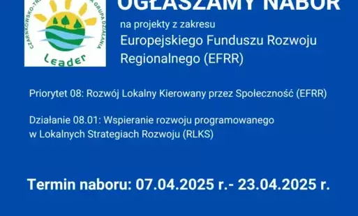 Zdjęcie do Ogłoszenie o naborze wniosk&oacute;w o udzieleniu wsparcia 