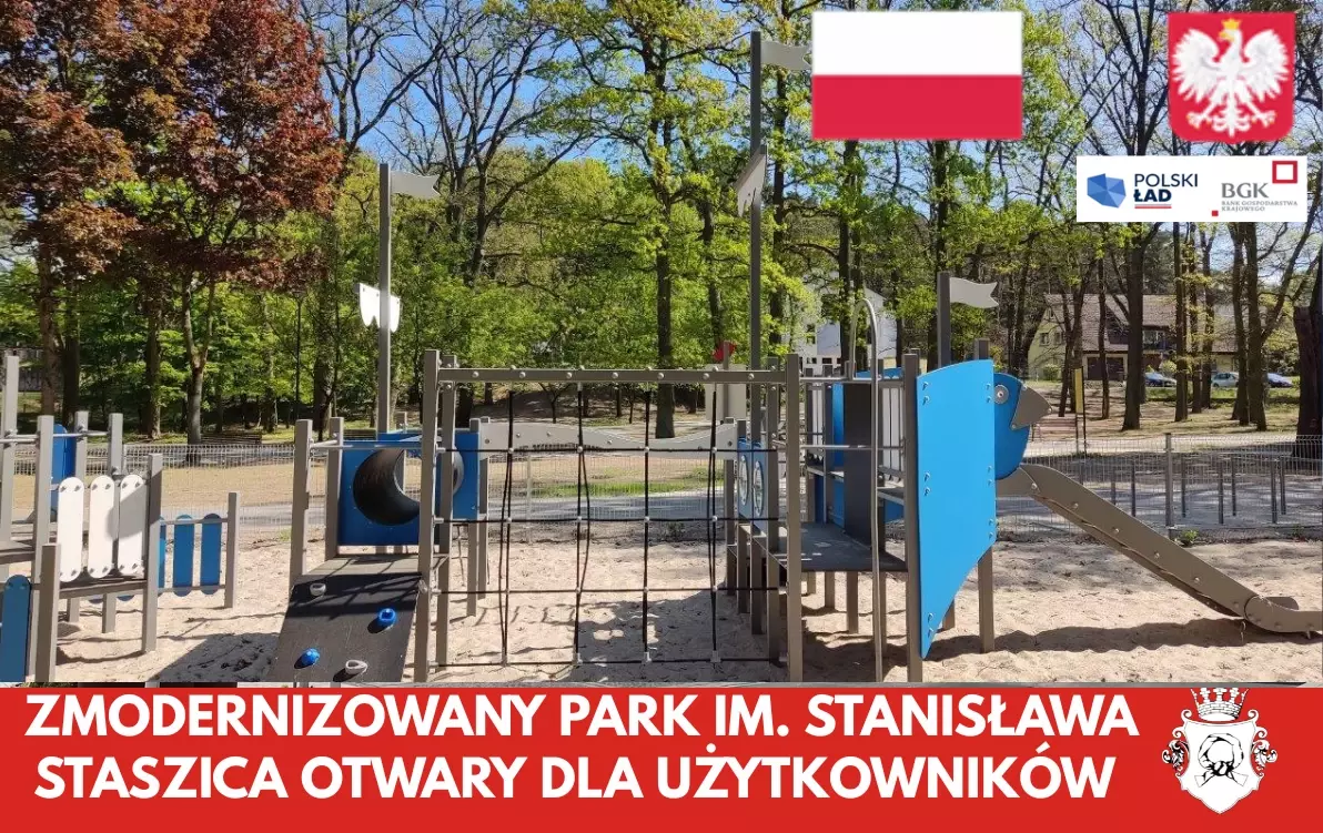 Zdjęcie do Zmodernizowany Park im. Stanisława Staszica w Czarnkowie otwarty dla użytkownik&oacute;w 