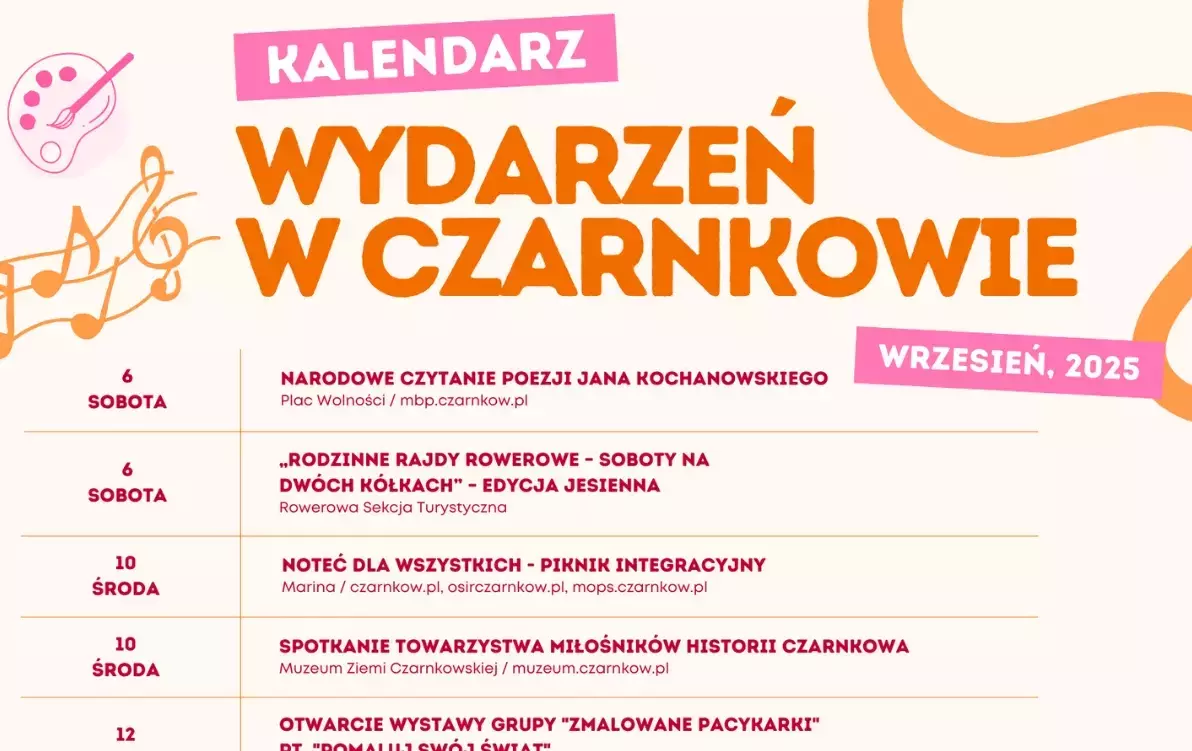 Zdjęcie do Kalendarz wydarzeń &ndash; wrzesień 2025