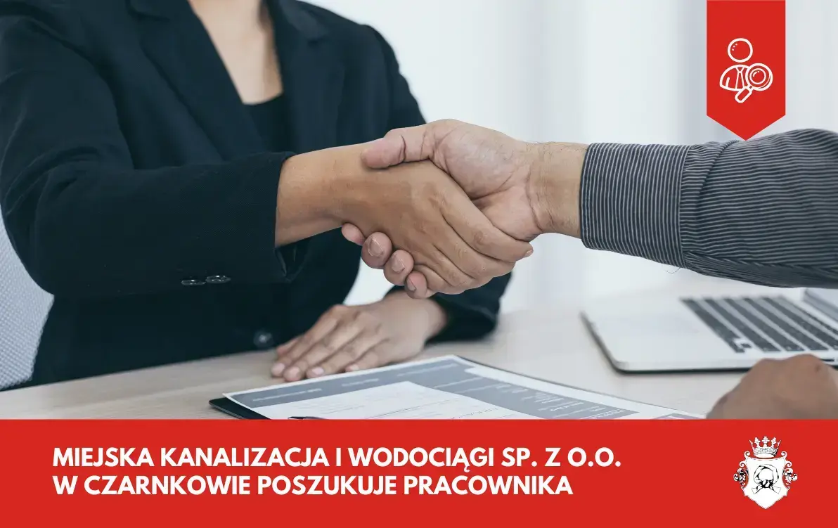 Zdjęcie do Miejska Kanalizacja i Wodociągi Sp. z o.o. w Czarnkowie poszukuje pracownika