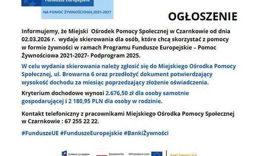 Zdjęcie do Pomoc żywnościowa w Czarnkowie