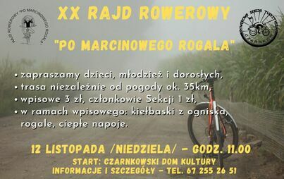 Zdjęcie do XX RAJD ROWEROWY &quot;PO MARCINOWEGO ROGALA&quot;