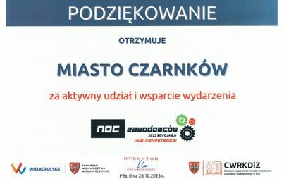 Zdjęcie do Podziękowanie dla Miasta Czarnk&oacute;w