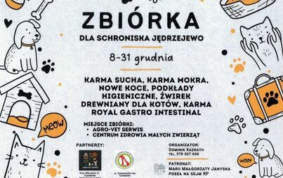 Zdjęcie do Zbi&oacute;rka dla schroniska Jędrzejewo