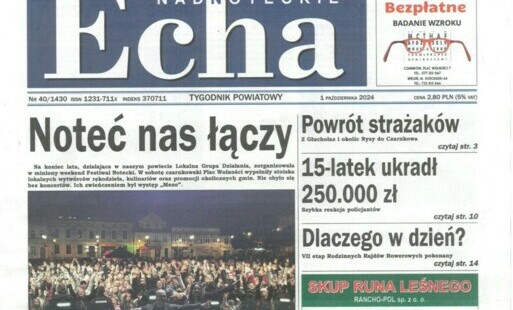 Zdjęcie do Nowy numer tygodnika "Nadnoteckie Echa"  jest już dostępny  w sprzedaży, jak zwykle od wtorku !