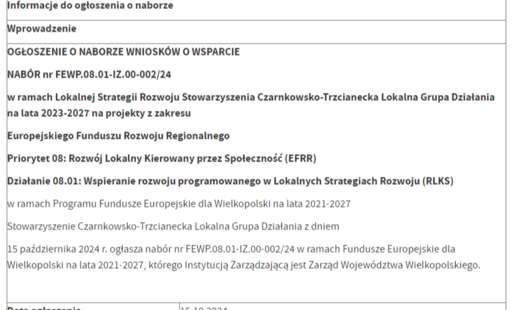 Zdjęcie do OGŁOSZENIE O NABORZE WNIOSK&Oacute;W O UDZIELENIE WSPARCIA, NAB&Oacute;R nr FEWP.08.01-IZ.00-002/24