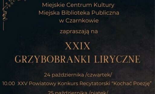 Zdjęcie do XXIX Grzybobranki Liryczne 2024 - zapowiedź