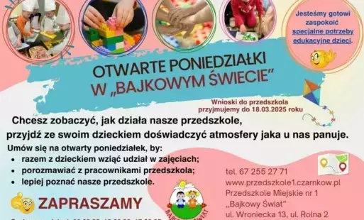 Zdjęcie do Otwarte poniedziałki w ,,Bajkowym Świecie&rdquo;