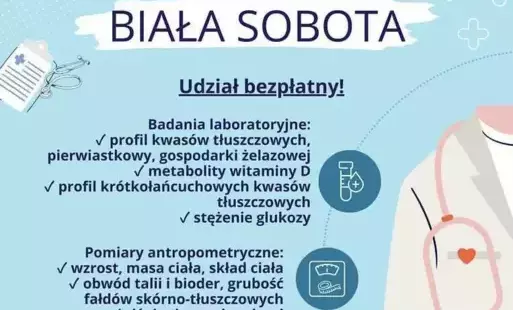 Zdjęcie do BIAŁA SOBOTA &ndash; bezpłatna akcja profilaktyczna dla os&oacute;b 50+ w Czarnkowie! 
