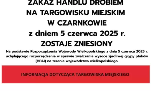 Zdjęcie do Zakaz handlu drobiem - zniesiony 