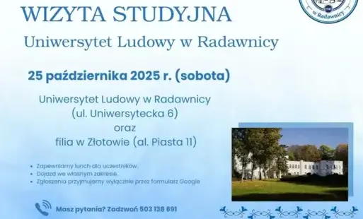 Zdjęcie do Zaproszenie na wizytę studyjną do Uniwersytetu Ludowego w Radawnicy