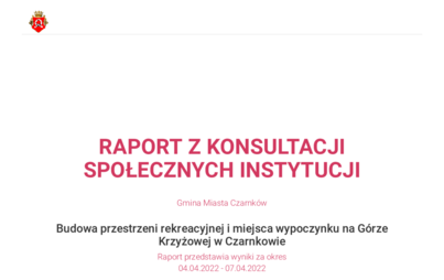 Zdjęcie do RAPORT Z KONSULTACJI SPOŁECZNYCH INSTYTUCJI przedsięwzięcia &quot;Budowa przestrzeni rekreacyjnej i miejsca wypoczynku na G&oacute;rze Krzyżowej w Czarnkowie&quot;