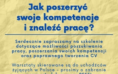 Zdjęcie do Szkolenie adaptacyjne skierowane do uchodźc&oacute;w, żyjących na terenie Polski.