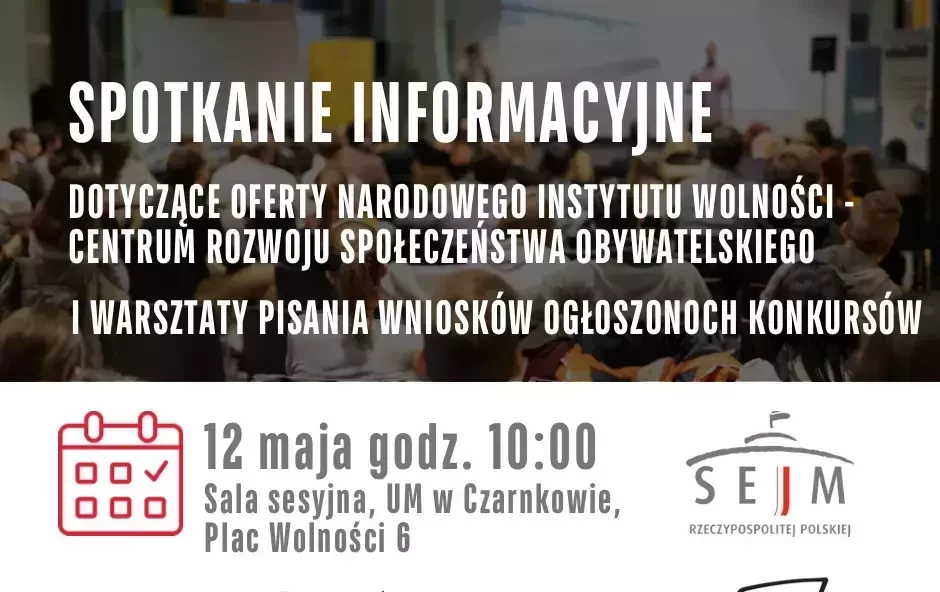 Zdjęcie do Zaproszenie na spotkanie informacyjne Narodowego Instytutu Wolności