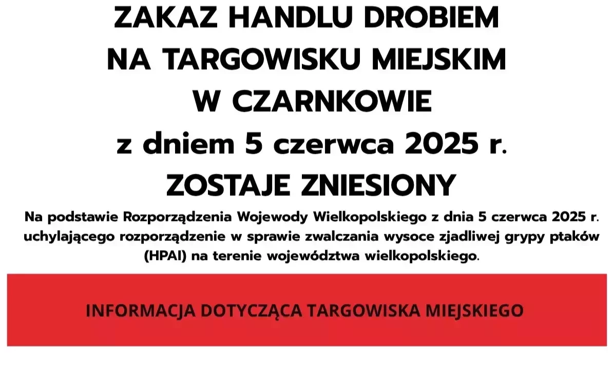 Zdjęcie do Zakaz handlu drobiem - zniesiony 