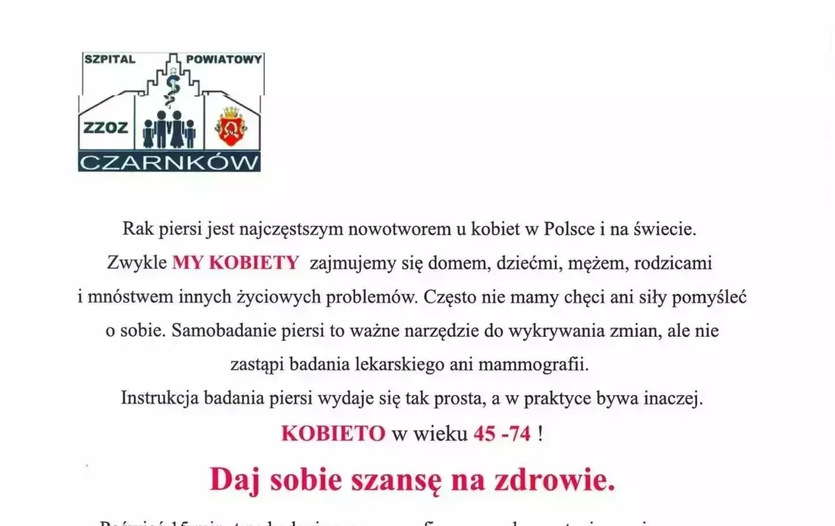 Zdjęcie do Bezpłatna mammografia dla kobiet w wieku 45&ndash;74 lat