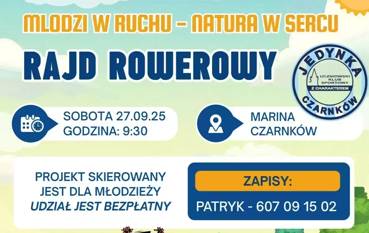 Zdjęcie do Rajd Rowerowy w ramach projektu &bdquo;Młodzi w ruchu &ndash; natura w sercu&rdquo;