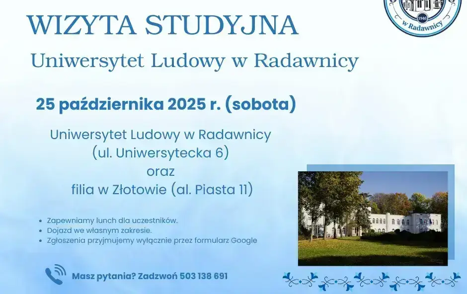 Zdjęcie do Zaproszenie na wizytę studyjną do Uniwersytetu Ludowego w Radawnicy