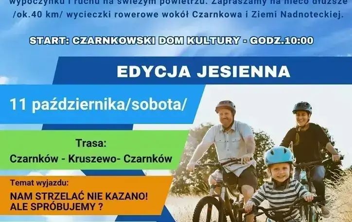 Zdjęcie do Rodzinne Rajdy Rowerowe &bdquo;Soboty na dw&oacute;ch k&oacute;łkach&rdquo; &ndash; Edycja Jesienna