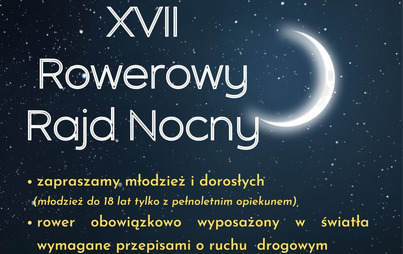 Zdjęcie do XVII ROWEROWY RAJD NOCNY