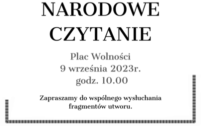 Zdjęcie do NARODOWE CZYTANIE