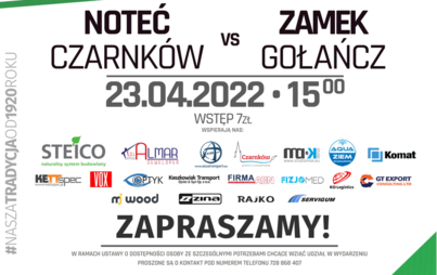 Zdjęcie do Mecz piłki nożnej: NOTEĆ CZARNK&Oacute;W vs ZAMEK GOŁAŃCZ